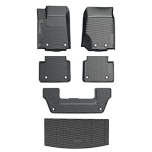a & utv pro floor mats & cargo mat liner for 2021 2022 2023 2024 jeep grand cherokee l, all weather 3-row tpe material bed mat slush liner accessories, replace oem # 82216590aa, 82216149ac, black
