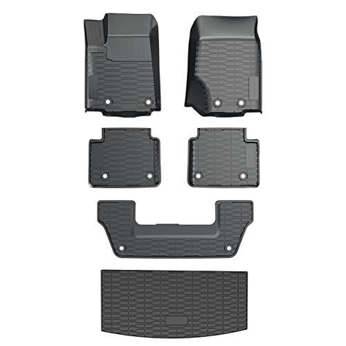 A & UTV PRO Floor Mats & Cargo Mat Liner for 2021 2022 2023 2024 Jeep Grand Cherokee L, All Weather 3-Row TPE Material Bed Mat Slush Liner Accessories, Replace OEM # 82216590AA, 82216149AC, Black