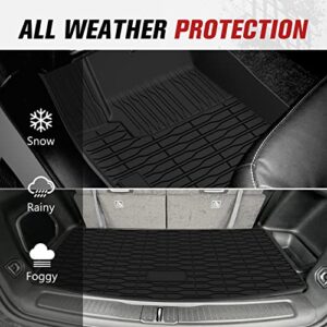 A & UTV PRO Floor Mats & Cargo Mat Liner for 2021 2022 2023 2024 Jeep Grand Cherokee L, All Weather 3-Row TPE Material Bed Mat Slush Liner Accessories, Replace OEM # 82216590AA, 82216149AC, Black