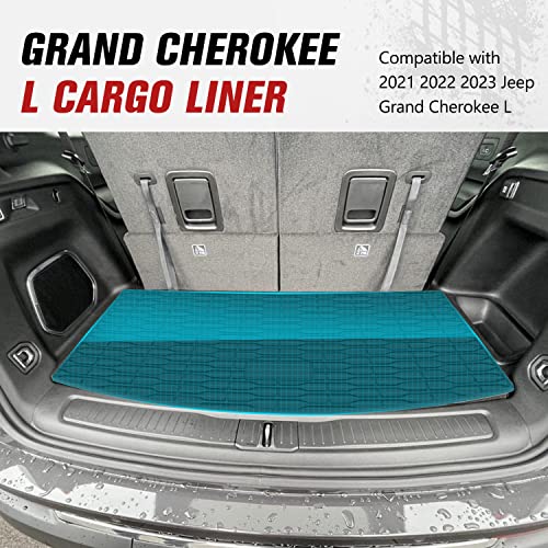 A & UTV PRO Floor Mats & Cargo Mat Liner for 2021 2022 2023 2024 Jeep Grand Cherokee L, All Weather 3-Row TPE Material Bed Mat Slush Liner Accessories, Replace OEM # 82216590AA, 82216149AC, Black