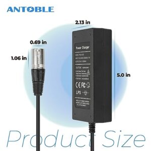 ANTOBLE 24V 2A Scooter Charger Compatible with Pride Mobility Go-Go Elite Ezip Jazzy Power Chair XLR Electric Scooter Battery Charger for Pride Mobility Scooter Parts Power Supply Adapter Replacement