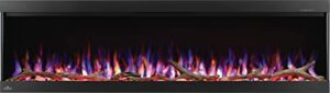 napoleon trivista pictura 60 - nefl60h3sv - wall hanging electric fireplace, 60-in, black, glass front, realistic flames, led ember bed, adjustible flame height/colours, remote included