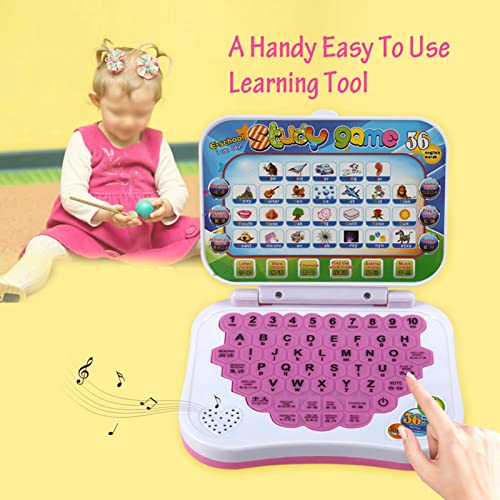 RiToEasysports Kids Tablet,Kids Learning Education Tablet Toddler Learning Pad Children Bilingual Educational Learning Study Toy Laptop for Boys Girls Baby Laptop Toy