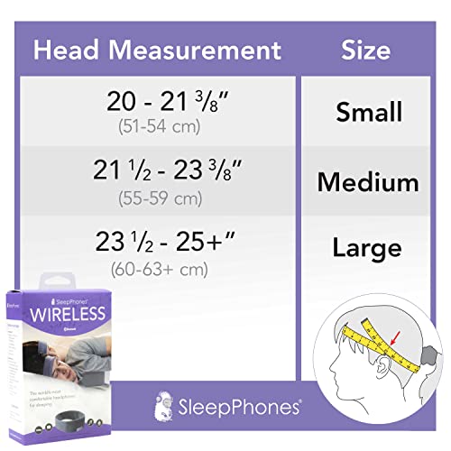 SleepPhones Wireless Sleep Headphones by AcousticSheep V8 | 24-Hour Battery | Original and Most Comfortable Bluetooth Headphones for Sleeping (Medium, Midnight Black Fleece)