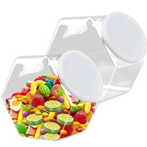 nsmykhg candy jar cookie jar cookie containers,2 pack plastic candy jars for candy buffet and party table, candy buffet containers,candy holder cookie jars with lids set, 1 gallon
