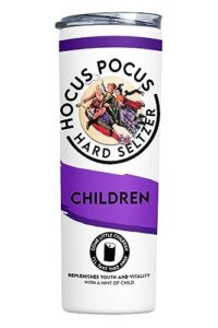 hocus pocus hard seltzer tumblers, 8 colors to choose from, children flavor, stainless steel insulated tumbler with lid and straw - 20 ounces (purple)