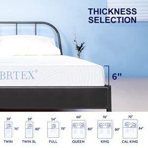 subrtex 6 Inch Queen Gel Memory Foam Mattress with Removable Soft Cover, Body Support Pressure Relieving Mattress, CertiPUR-US Certified, Bed in A Box(6 Inch, Queen)