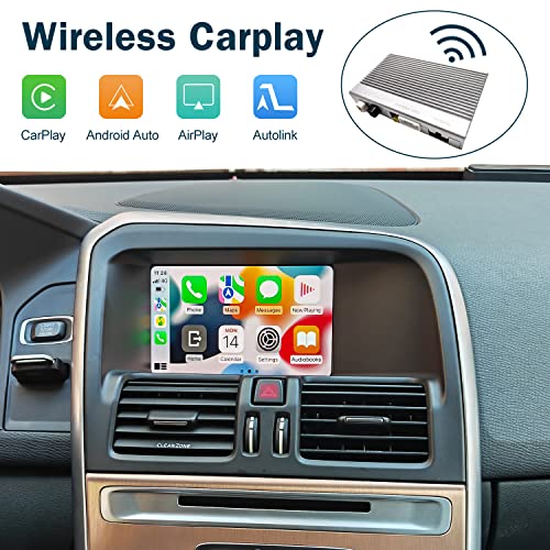 NINETOM Wireless Carplay Retrofit Kit Decoder for Volvo XC60 S60L V40 2014-2017 Year, Support Android Auto, Mirror Link, Rear Camera, Original Car Function