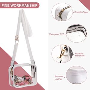 Juoxeepy Clear Bag Stadium Approved Purse Concert Crossbody Sports Events PVC Shoulder Clutch