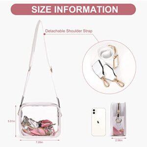 Juoxeepy Clear Bag Stadium Approved Purse Concert Crossbody Sports Events PVC Shoulder Clutch
