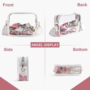 Juoxeepy Clear Bag Stadium Approved Purse Concert Crossbody Sports Events PVC Shoulder Clutch