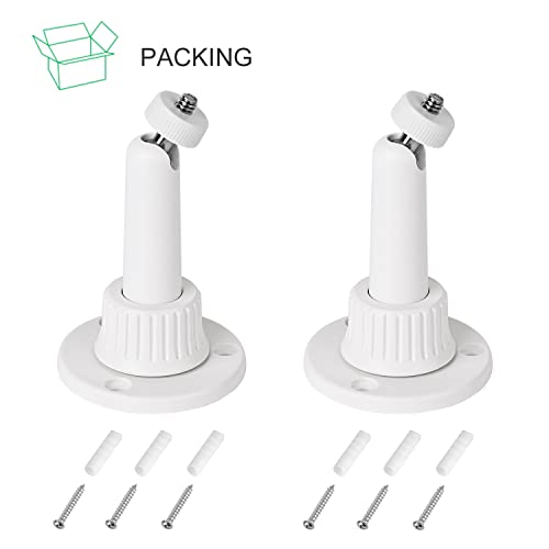 2Pack Wall Mount Compatible with Ring Stick Up Cam & Ring Indoor Cam, 360 Degree Adjustable Mounting Bracket Accessories for Your Ring Surveillance Camera - White