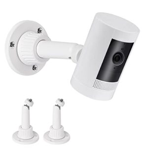 2pack wall mount compatible with ring stick up cam & ring indoor cam, 360 degree adjustable mounting bracket accessories for your ring surveillance camera - white