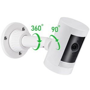 2Pack Wall Mount Compatible with Ring Stick Up Cam & Ring Indoor Cam, 360 Degree Adjustable Mounting Bracket Accessories for Your Ring Surveillance Camera - White