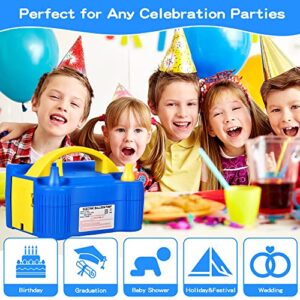 Electric Balloon Pump, LooLaa Balloon Air Pump Dual Nozzle Balloon Inflator Blower with Balloon Decorating Strip Kit for Event and Party Decoration