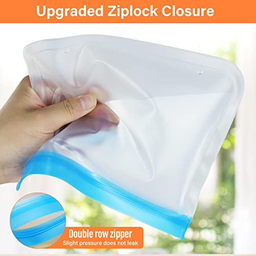 LISOVEVRR Reusable Storage Bags, 6 Pack Reusable Gallon Freezer Bags BPA Free Food Bags Leakproof Silicone Bag for Marinate Meats, Cereal, Sandwich, Snack, Home Organization