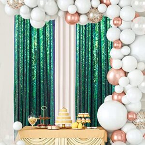 iridescent green sequin curtains 2 panels 4x10ft sequin fabric backdrop multicolor fabric liner christmas backdrop for happy birthday backdrop background 10ft backdrop green photography background