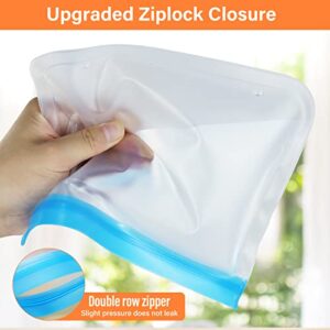 LISOVEVRR Reusable Silicone Storage Bags 6 Pack, Food Grade BPA Free Leakproof Freezer Bags, Resealable Lunch Bag for Meat Fruit Veggies, Reusable 2 Gallon 2 Sandwich 2 Kids Snack Bags