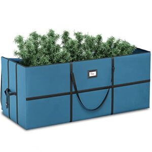 Hearth & Harbor Christmas Tree Storage Bag 7.5 ft. – Waterproof Christmas Tree Storage Box of 600d Oxford Material – Christmas Tree Bag With Handles & Special Wide Opening, Blue (VCN-HHHS14-FBM-NEW)