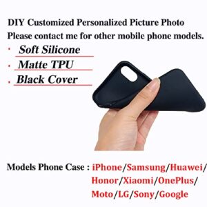 Unique-Custom-Gift Personalized Photo Black Matte Soft TPU Slim Phone Case for OPPO R17 Find X2 X3 F17 F9 A94 A72 Reno 8 7 6 5 Realme 9 8 Pro, Customize Picture Thin Silicone Back Bumper Cover