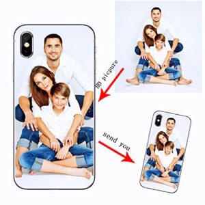 Unique-Custom-Gift Personalized Photo Black Matte Soft TPU Slim Phone Case for OPPO R17 Find X2 X3 F17 F9 A94 A72 Reno 8 7 6 5 Realme 9 8 Pro, Customize Picture Thin Silicone Back Bumper Cover