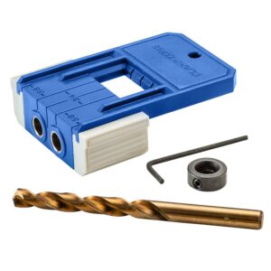 3/8” Doweling Jig Kit w/Drill Bit & Stop Collar – Wood Dowel Jig Accessories – Dual Edge Stops for Easy Alignment w/Dovetail – Durable Nylon Jig w/Steel Bushings – Dowel Jointer Jig w/Hex Wrench