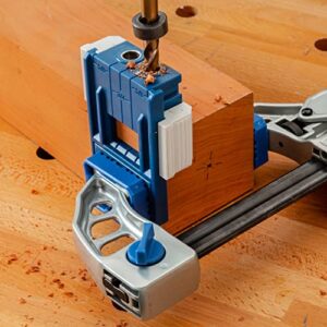 3/8” Doweling Jig Kit w/Drill Bit & Stop Collar – Wood Dowel Jig Accessories – Dual Edge Stops for Easy Alignment w/Dovetail – Durable Nylon Jig w/Steel Bushings – Dowel Jointer Jig w/Hex Wrench