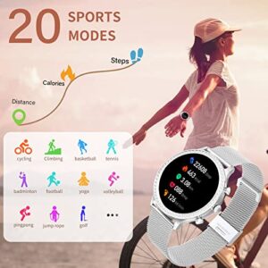 Smart Watch for Women(Call Receive/Dial),Smartwatch for Android iOS Phones,Activity Tracker for Heart Rate/Blood Oxygen/ Sleep Monitor, Bling Diamond Digital Watches with 3 Buttons,AI Voice Control