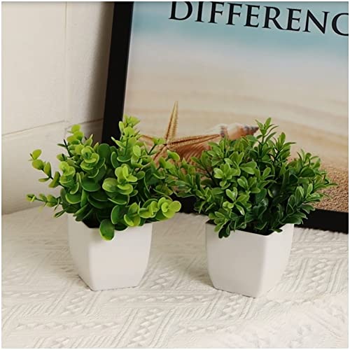 CADNLY Mini Artificial Plants Set - Faux Plants Indoor Small Fake Plants for Bathroom Office Desk - Green Plants Fake Potted Plants - Plastic Small Plants Decor for Shelf Shelves 3 Pack