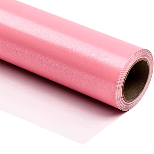 WRAPAHOLIC Wrapping Paper Roll - Mini Roll - 17 Inch X 33 Feet - Pink Pearlized Paper for Birthday, Holiday, Wedding, Baby Shower