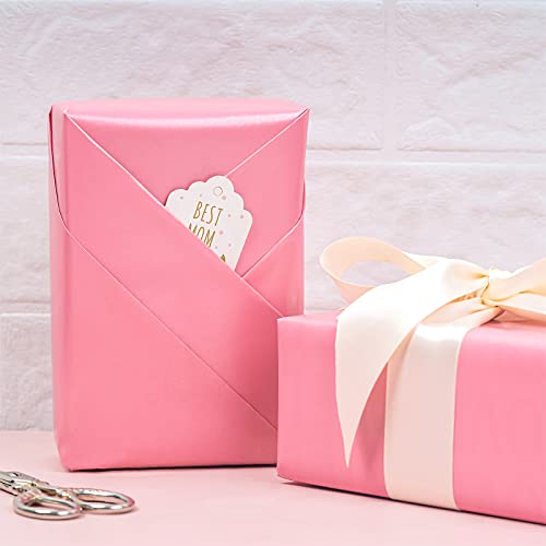 WRAPAHOLIC Wrapping Paper Roll - Mini Roll - 17 Inch X 33 Feet - Pink Pearlized Paper for Birthday, Holiday, Wedding, Baby Shower