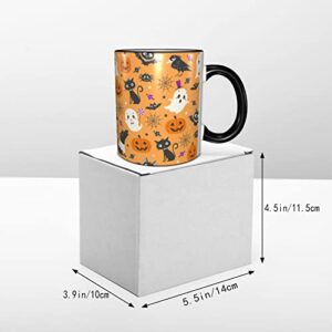 Halloween Funny Coffee Mug for Women Kid Ceramic Tea Cup Unique Friend Gift with Handle 11 OZ Microwave Safe Office Work Home