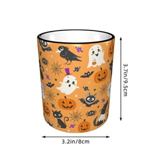 Halloween Funny Coffee Mug for Women Kid Ceramic Tea Cup Unique Friend Gift with Handle 11 OZ Microwave Safe Office Work Home