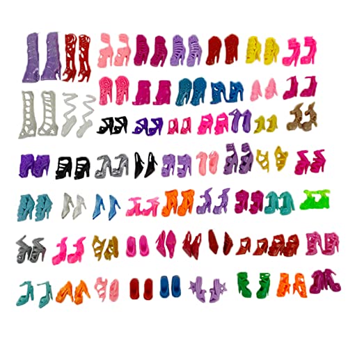 55 Pairs Fashion Doll Shoes for 11.5" Doll 1/6 Replacement Different Assorted Colors High Heel Shoes Boots Flat Shoes Set for 11.5 inch Girl Doll