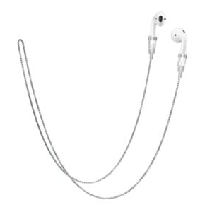 Lawonda AirPods Carrying Straps,Gifts for Mom,Earphone Stainless Steel Necklace Chain Strap Holder Magnetic Neck Connector Cord Anti-Lost Sports String Strap Accessories for Airpods 1/2 /Pro 2 Silver