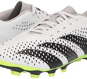 adidas Unisex Predator Accuracy.4 Firm Ground Sneaker, White/Core Black/Lucid Lemon, 10.5 US Men