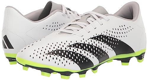 adidas Unisex Predator Accuracy.4 Firm Ground Sneaker, White/Core Black/Lucid Lemon, 10.5 US Men