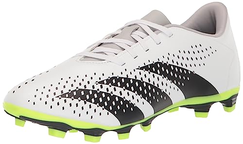 adidas Unisex Predator Accuracy.4 Firm Ground Sneaker, White/Core Black/Lucid Lemon, 10.5 US Men