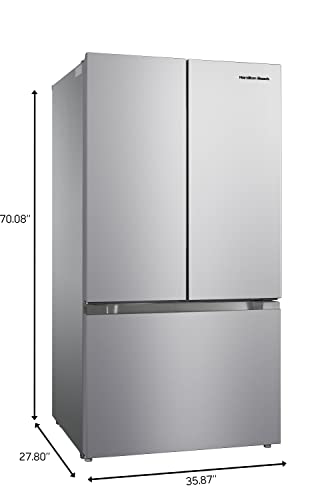 Hamilton Beach HBF2067 French Door Full Size Refrigerator with Freezer Drawer, 20.3 cu ft, Stainless Steel