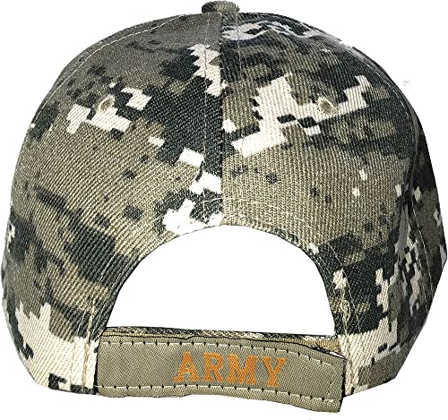 U.S. Army Baseball Caps Hats Military Apparel | Retired Veteran | 3D Embroidered | Adjustable (Camo Veteran with Emblem)