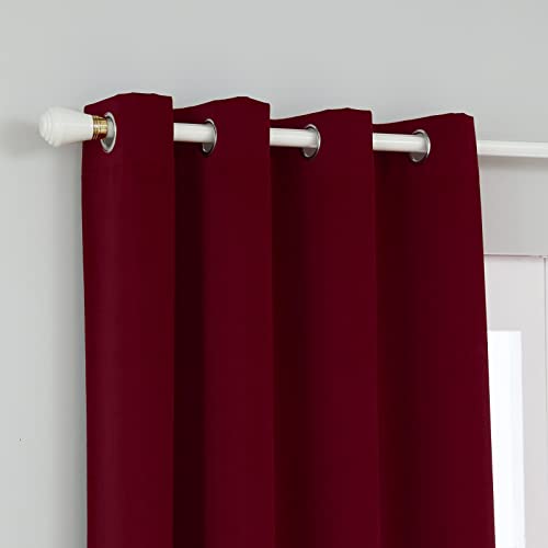 PLEASANT BOULEVARD | 100% Blackout Curtains [2 Panels] Elegant Thermal Insulated Drapes for Bedroom, Living Room, Large Window | Grommet Style (52 x 84in, Red)