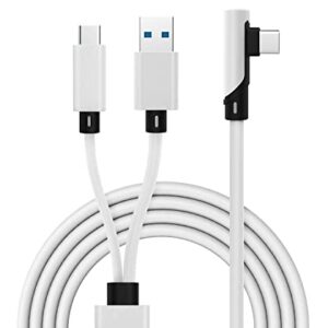 VRJEUGO Designed for Oculus Quest 2 Link Cable, 2-in-1 Powered Link Cable USB 3.0 Stream PC Games While Keeping Headset Charged, 16FT/5m