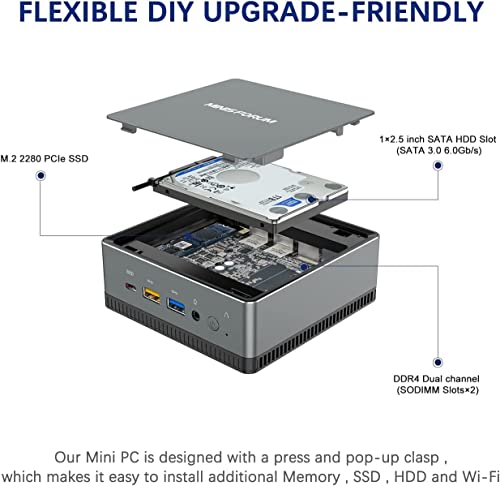 MINISFORUM Mini PC AMD Ryzen 7 3750H UM700 | 16 GB RAM 512 GB PCIe SSD Mini Desktop Computer | Radeon RX Vega 10 Graphics | Dual WiFi BT 5.1 | HDMI/Display/USB-C | 1 X RJ45 | 5X USB Ports