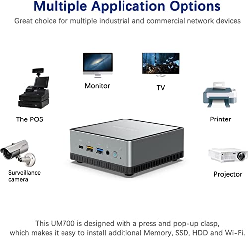 MINISFORUM Mini PC AMD Ryzen 7 3750H UM700 | 16 GB RAM 512 GB PCIe SSD Mini Desktop Computer | Radeon RX Vega 10 Graphics | Dual WiFi BT 5.1 | HDMI/Display/USB-C | 1 X RJ45 | 5X USB Ports