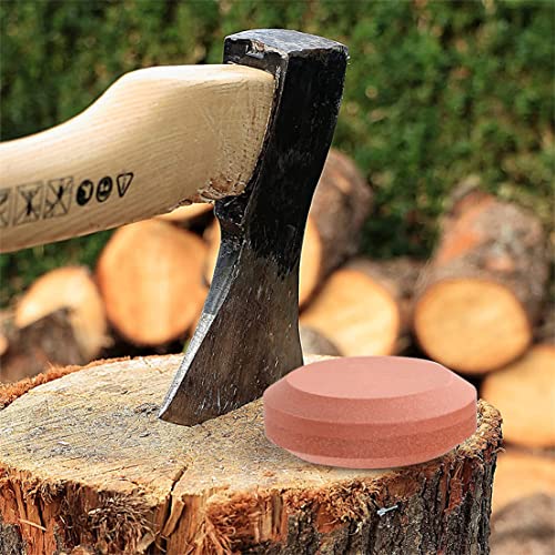 Axe Sharpening Stone Whetstone Tool Sharpener Puck Blade Hatchet Sharpening Stones Dual Side Grit Waterstone Axe Sharper Disk for Garden Tools