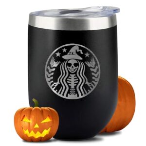 halloween starbucks 12oz halloween coffee mug - stainless steel insulated tumbler with lid - halloween cups for hot & cold drinks - halloween-themed mug, halloween mug