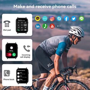 Smart Watch with Bluetooth Call ( Answer/Make Call) for Women Men, Health Watch with Body Temperature, Blood Pressure, Heart Rate, Sleep Monitor, IP68 Waterproof Fitness Tracker for Android iOS Phones