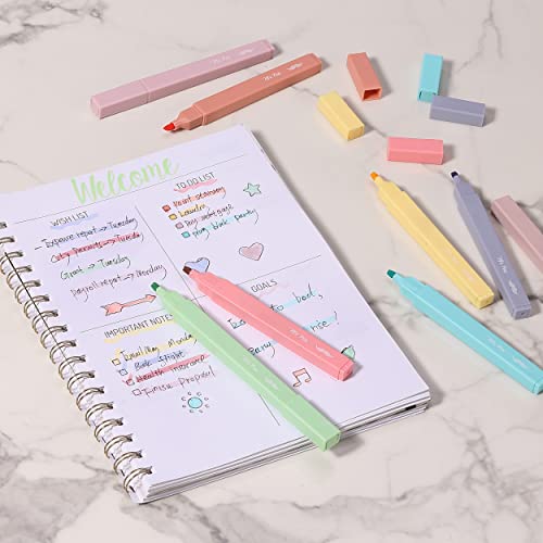 Mr. Pen- Aesthetic Cute Pastel Highlighters Set, 8 pcs, Chisel Tip, Candy Colors, No Bleed Bible Assorted Colors