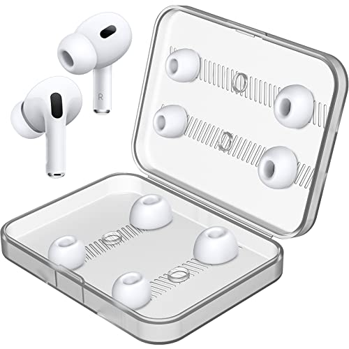 [4 Pairs XS/S/M/L] Link Dream Ear Tips for AirPods Pro 2 (2nd Generation) Silicon Ear Buds Tips with Portable Storage Box (XS/S/M/L)