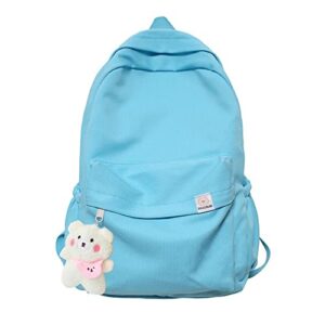 eagerrich aesthetic backpack cute kawaii backpack school supplies laptop bag for teens girls women students solid color